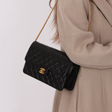 Rare Chanel 1991 Lambskin Turnlock Chain Flap