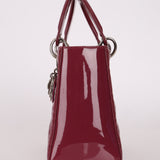Dior 2012 Berry Mauve Patent Cannage Medium Lady Dior