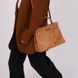 Hermès 1992 Natural Courchevel Retourne Kelly 32 GHW with Strap