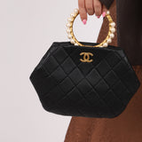 Chanel 2021 Lambskin Pearl Crown Clutch