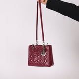 Dior 2012 Berry Mauve Patent Cannage Medium Lady Dior