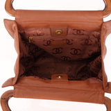 Rare Chanel Calfskin Wood Handle Tote Bag