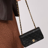 Chanel 1989 Lambskin Turnlock Full Flap 24k GP