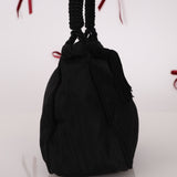Prada Nylon Beaded Logo Tassel Hobo