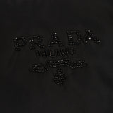 Prada Nylon Beaded Logo Tassel Hobo