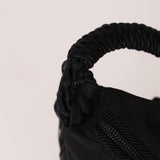 Prada Nylon Beaded Logo Tassel Hobo