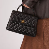 Chanel 1996 Lambskin Mini Kelly Top Handle 24k GP