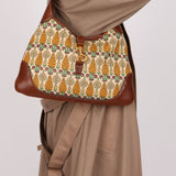 Gucci Large Pineapple Canvas Jackie Bouvier Hobo