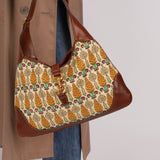 Gucci Large Pineapple Canvas Jackie Bouvier Hobo