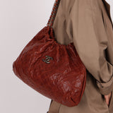 Chanel 2012 Aged Caviar Elastic CC Hobo