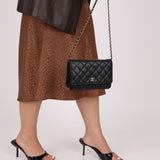 Chanel 2019 Black Caviar Wallet on Chain