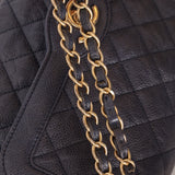 Rare Chanel 2015 Caviar Medium Navy Paris Flap Bag