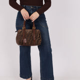 Fendi Zucca Velvet Boston Bag