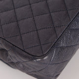 Rare Chanel 2015 Caviar Medium Navy Paris Flap Bag