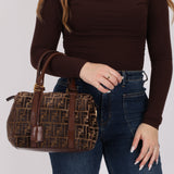 Fendi Zucca Velvet Boston Bag