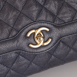 Rare Chanel 2015 Caviar Medium Navy Paris Flap Bag