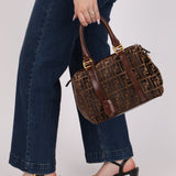 Fendi Zucca Velvet Boston Bag