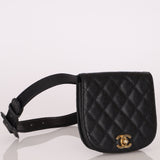 Chanel 1989 24K GP Caviar Turnlock Flap Waist Bag