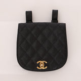 Chanel 1989 24K GP Caviar Turnlock Flap Waist Bag
