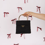 Prada Nylon Gold Mini Kelly Top Handle