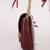 Celine Triomphe Bordeaux Leather Maillon Bag