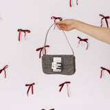 Ultra-Rare Fendi Zucchino Beaded Mini Baguette on Lizard Strap