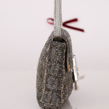 Ultra-Rare Fendi Zucchino Beaded Mini Baguette on Lizard Strap