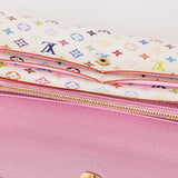 Limited Edition Louis Vuitton x Takashi Murakami Monogram Multicolor Blanc Sarah Wallet