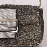 Ultra-Rare Fendi Zucchino Beaded Mini Baguette on Lizard Strap