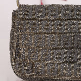 Ultra-Rare Fendi Zucchino Beaded Mini Baguette on Lizard Strap