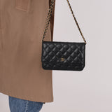 Chanel 2018 Caviar Wallet on Chain