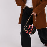 Gucci Monogram Horsebit Web Bamboo Chain Flap RGHW