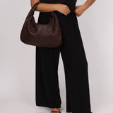 Rare Bottega Veneta Chocolate Embossed Small Intrecciato Hobo