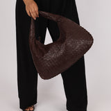 Rare Bottega Veneta Chocolate Embossed Small Intrecciato Hobo