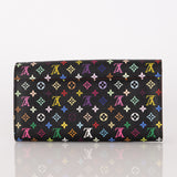 Limited Edition Louis Vuitton x Takashi Murakami Monogram Multicolor Noir Envelope Wallet