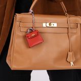 Hermès 2020 Rouge Vif Tadelakt Micro Kelly Twilly