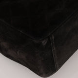 Chanel 1991 Black Suede XL Turnlock Jumbo Classic Flap 24K GP