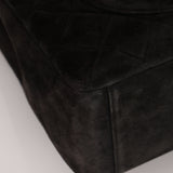 Chanel 1991 Black Suede XL Turnlock Jumbo Classic Flap 24K GP