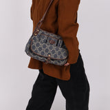 Celine Denim Triomphe Front Pocket Shoulder Bag