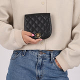 Chanel 1989 24K GP Caviar Turnlock Flap Waist Bag