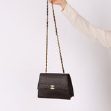 Chanel 1989 Lambskin Chocolate Trapezoid Flap Bag