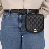 Chanel 1989 24K GP Caviar Turnlock Flap Waist Bag