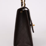 Chanel 1989 Lambskin Chocolate Trapezoid Flap Bag