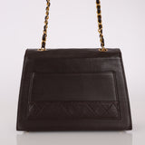 Chanel 1989 Lambskin Chocolate Trapezoid Flap Bag