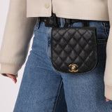 Chanel 1989 24K GP Caviar Turnlock Flap Waist Bag