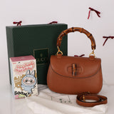 Gucci Cognac Bamboo Turnlock Top Handle with Strap