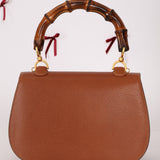 Gucci Cognac Bamboo Turnlock Top Handle with Strap