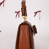 Gucci Cognac Bamboo Turnlock Top Handle with Strap