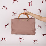Gucci Nude Leather Bamboo Large Shopper Tote