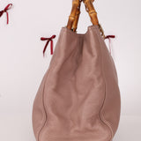 Gucci Nude Leather Bamboo Large Shopper Tote
